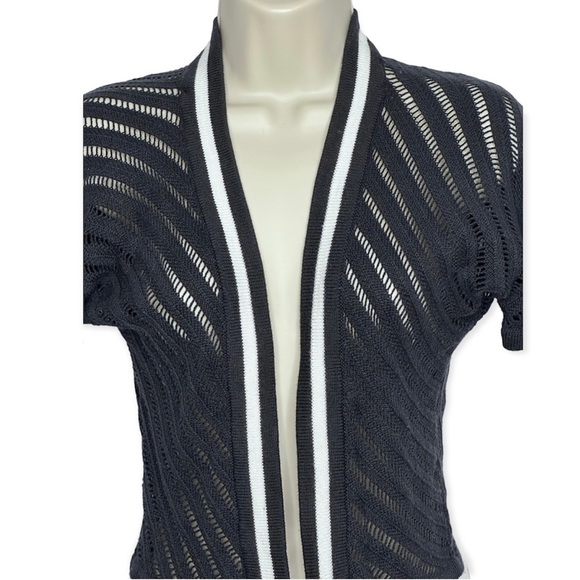 H&M Black Knit Shrug Crop Open Cardigan Sweater M - Picture 2 of 13